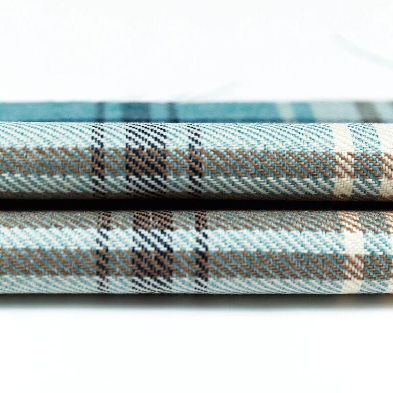 McAlister Textiles Angus Duck Egg Blue Tartan Curtains Tailored Curtains 