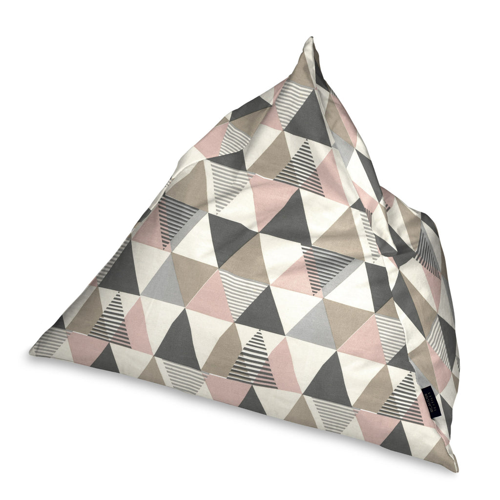 McAlister Textiles Vita Pink + Grey Bean Bag Chair Bean Bag 