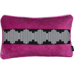 Load image into Gallery viewer, McAlister Textiles Maya Striped Fuchsia Pink Velvet Cushion Cushions and Covers Cover Only 50cm x 30cm 
