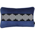 Load image into Gallery viewer, McAlister Textiles Maya Striped Navy Blue Velvet Cushion Cushions and Covers Cover Only 50cm x 30cm 
