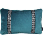 Load image into Gallery viewer, McAlister Textiles Coba Striped Blue Teal Velvet Cushion Cushions and Covers Cover Only 50cm x 30cm 
