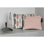 Load image into Gallery viewer, McAlister Textiles Elva Pink + Grey Makeup Bag Set Clutch Bag 
