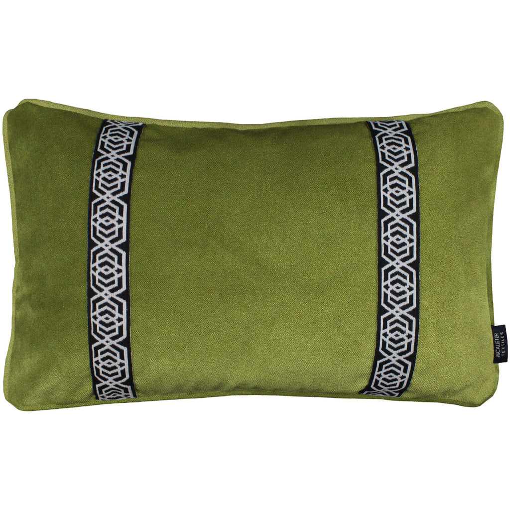 McAlister Textiles Coba Striped Lime Green Velvet Pillow Pillow Cover Only 50cm x 30cm 