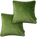 Load image into Gallery viewer, McAlister Textiles Matt Fern Green Velvet 43cm x 43cm Cushion Sets Cushions and Covers Cushion Covers Set of 2 
