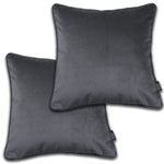 Load image into Gallery viewer, McAlister Textiles Matt Charcoal Grey Velvet 43cm x 43cm Cushion Sets Cushions and Covers Cushion Covers Set of 2 
