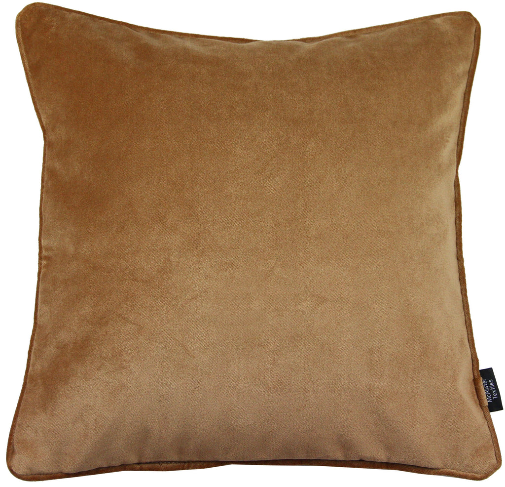 McAlister Textiles Matt Caramel Gold Velvet 43cm x 43cm Cushion Sets Cushions and Covers 