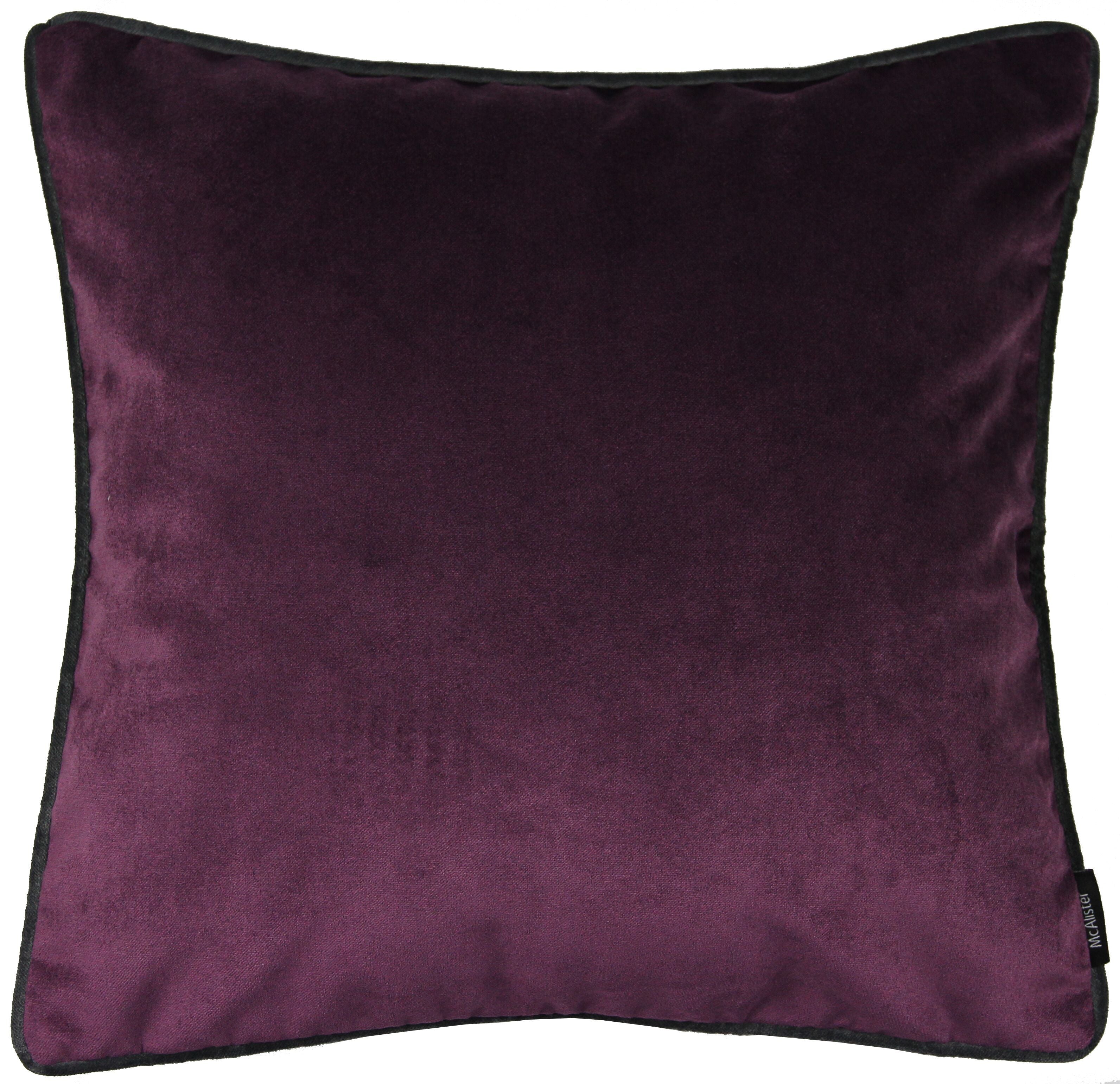 McAlister Textiles Matt Aubergine Purple Velvet 43cm x 43cm Cushion Sets Cushions and Covers 