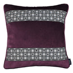 Load image into Gallery viewer, McAlister Textiles Cancun Striped Aubergine Purple Velvet Cushion Cushions and Covers Polyester Filler 43cm x 43cm 

