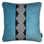 Load image into Gallery viewer, McAlister Textiles Maya Striped Duck Egg Blue Velvet Cushion Cushions and Covers Polyester Filler 43cm x 43cm 
