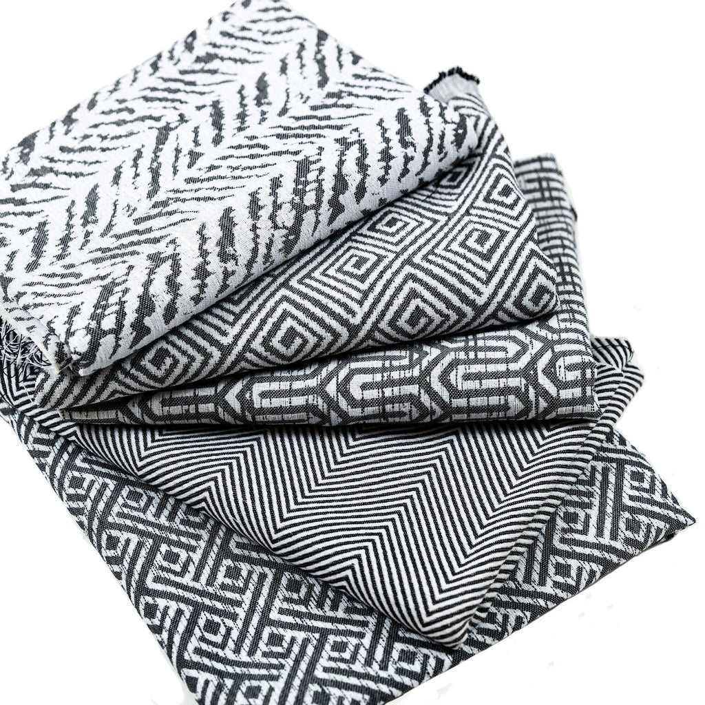 McAlister Textiles Herringbone Twill Black + White Cushion Cushions and Covers