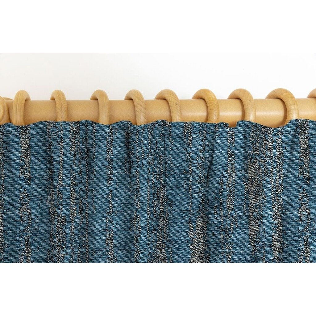 McAlister Textiles Textured Chenille Denim Blue Curtains Tailored Curtains 