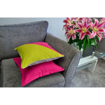 Load image into Gallery viewer, McAlister Textiles Panama Accent Fuchsia Pink + Grey Cushion Cushions and Covers 
