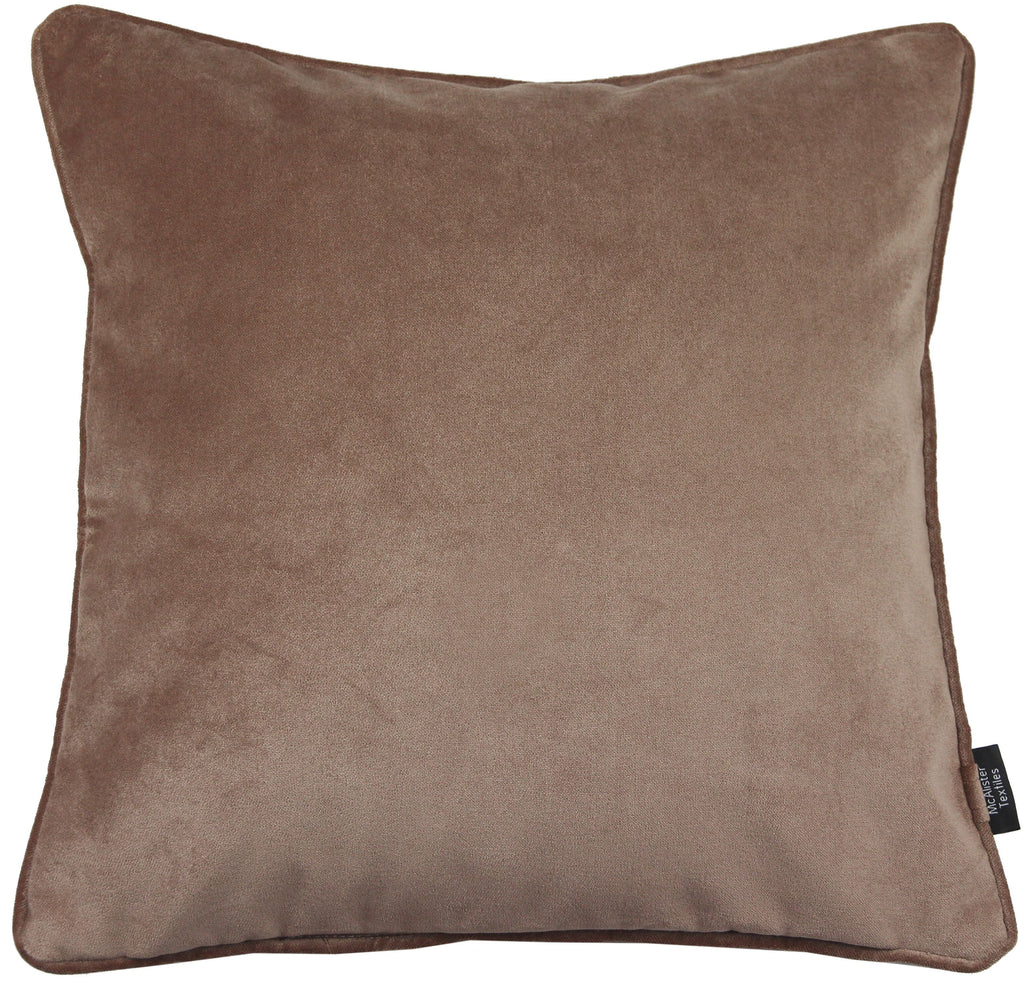 McAlister Textiles Matt Mocha Brown Velvet 43cm x 43cm Cushion Sets Cushions and Covers 