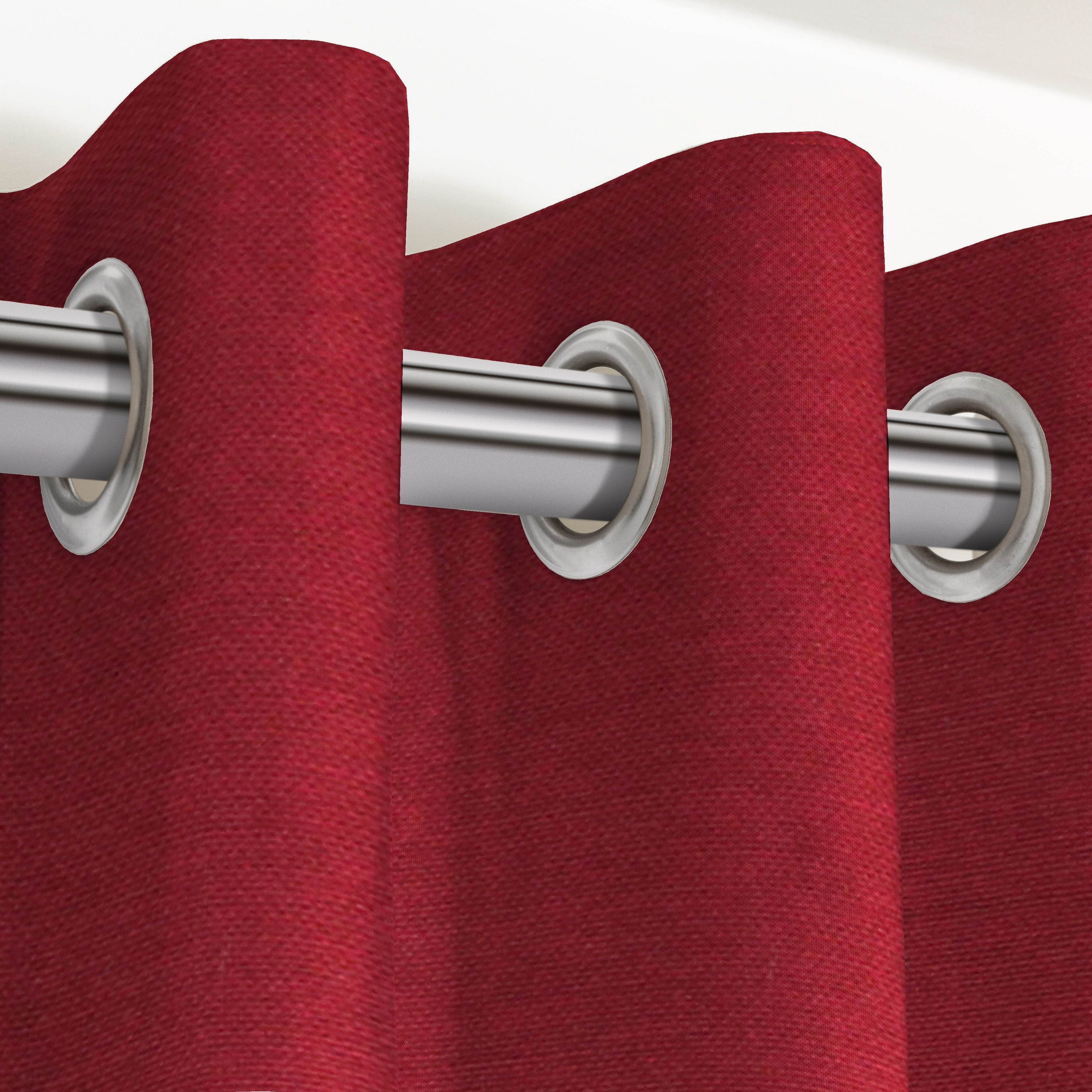 McAlister Textiles Panama Plain Red Curtains Tailored Curtains 116cm(w) x 137cm(d) (46" x 54") 