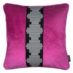 Load image into Gallery viewer, McAlister Textiles Maya Striped Fuchsia Pink Velvet Cushion Cushions and Covers Polyester Filler 43cm x 43cm 
