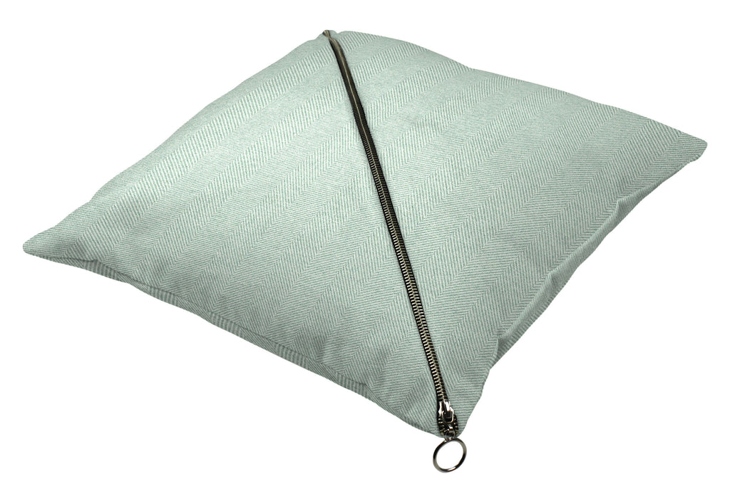 McAlister Textiles Herringbone Diagonal Zip Duck Egg Blue Cushion Cushions and Covers 