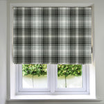 Load image into Gallery viewer, McAlister Textiles Angus Charcoal Grey Tartan Roman Blind Roman Blinds Standard Lining 130cm x 200cm 
