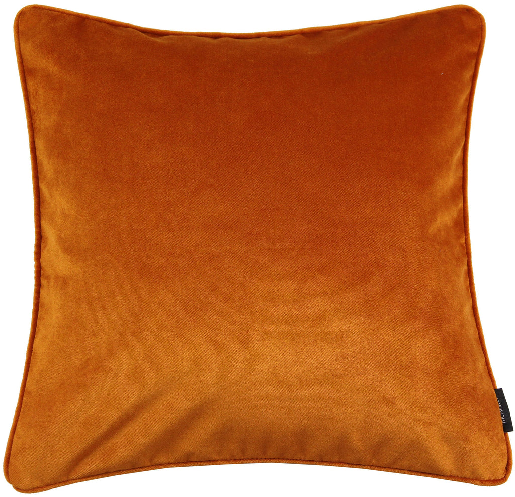 McAlister Textiles Matt Burnt Orange Velvet 43cm x 43cm Cushion Sets Cushions and Covers 