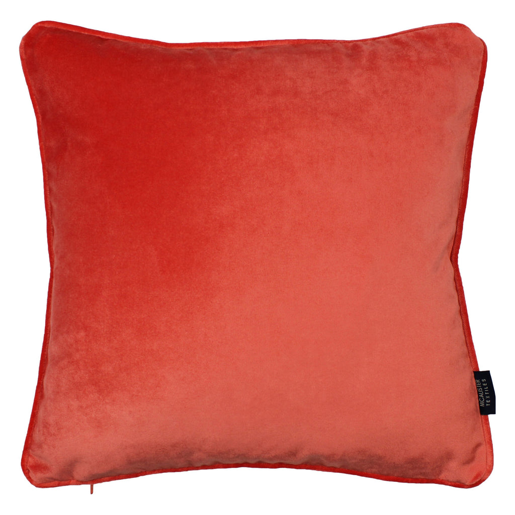 McAlister Textiles Matt Coral Pink Velvet 43cm x 43cm Cushion Sets Cushions and Covers 