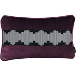 Load image into Gallery viewer, McAlister Textiles Maya Striped Aubergine Purple Velvet Cushion Cushions and Covers Cover Only 50cm x 30cm 
