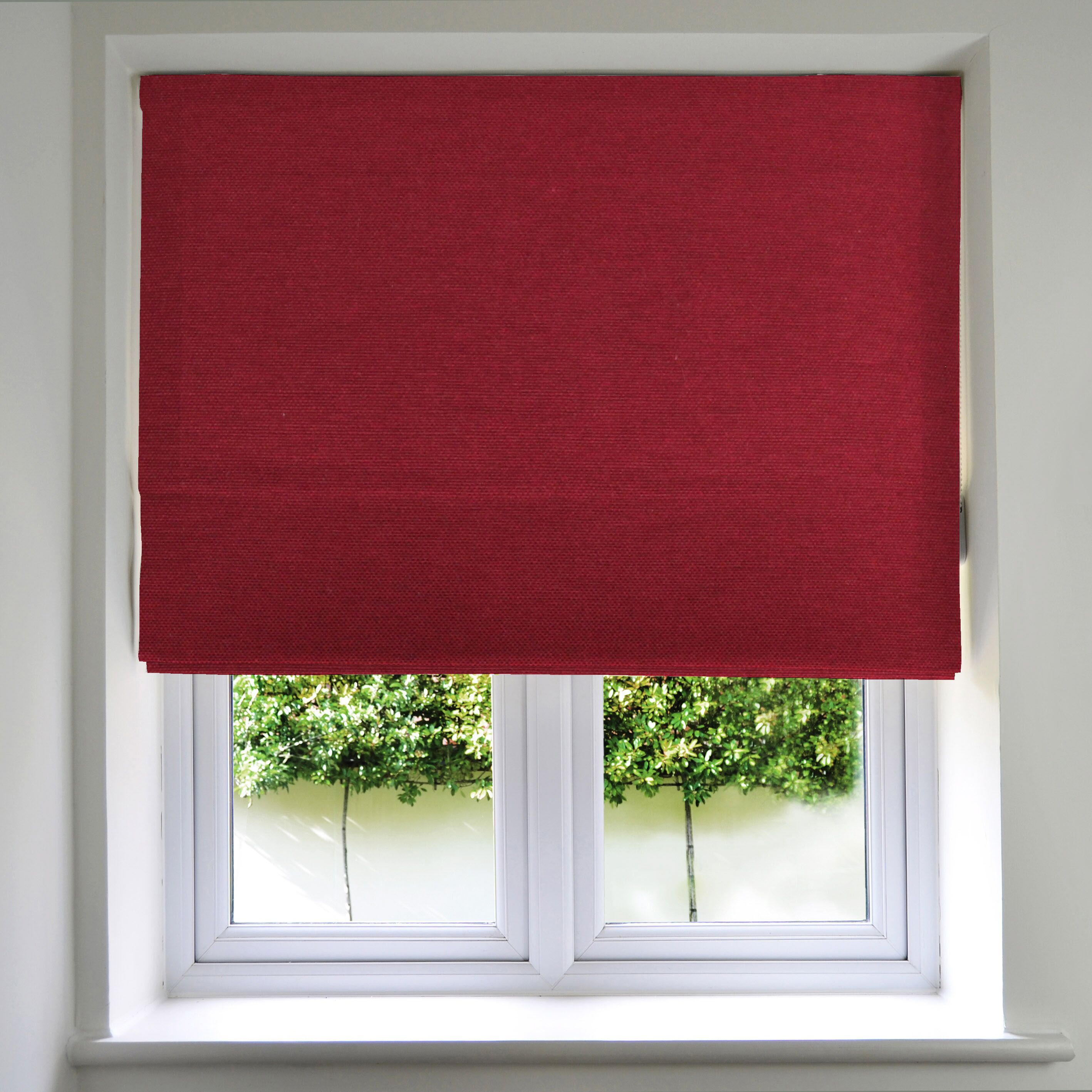 McAlister Textiles Panama Red Roman Blind Roman Blinds Standard Lining 130cm x 200cm Red
