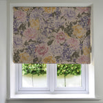 Load image into Gallery viewer, Blooma Purple, Pink and Ochre Floral Roman Blind

