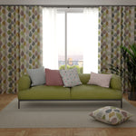 Load image into Gallery viewer, Magda Blush Pink and Grey FR Curtains
