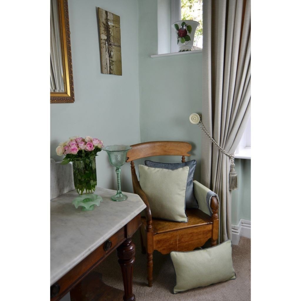 McAlister Textiles Herringbone Boutique Green + Grey Cushion Cushions and Covers 