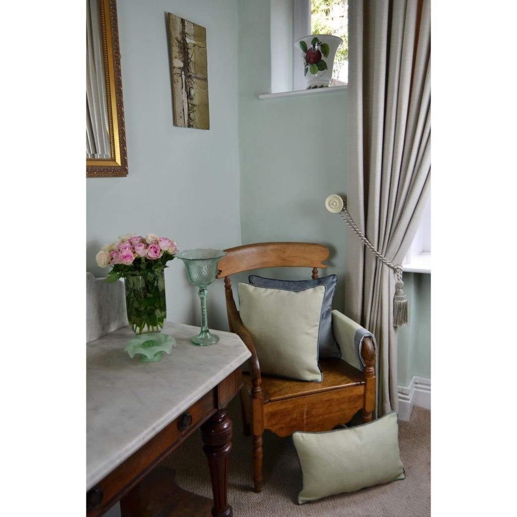 McAlister Textiles Herringbone Boutique Green + Grey Cushion Cushions and Covers