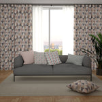 Load image into Gallery viewer, Vita Blush Pink and Grey FR Curtains
