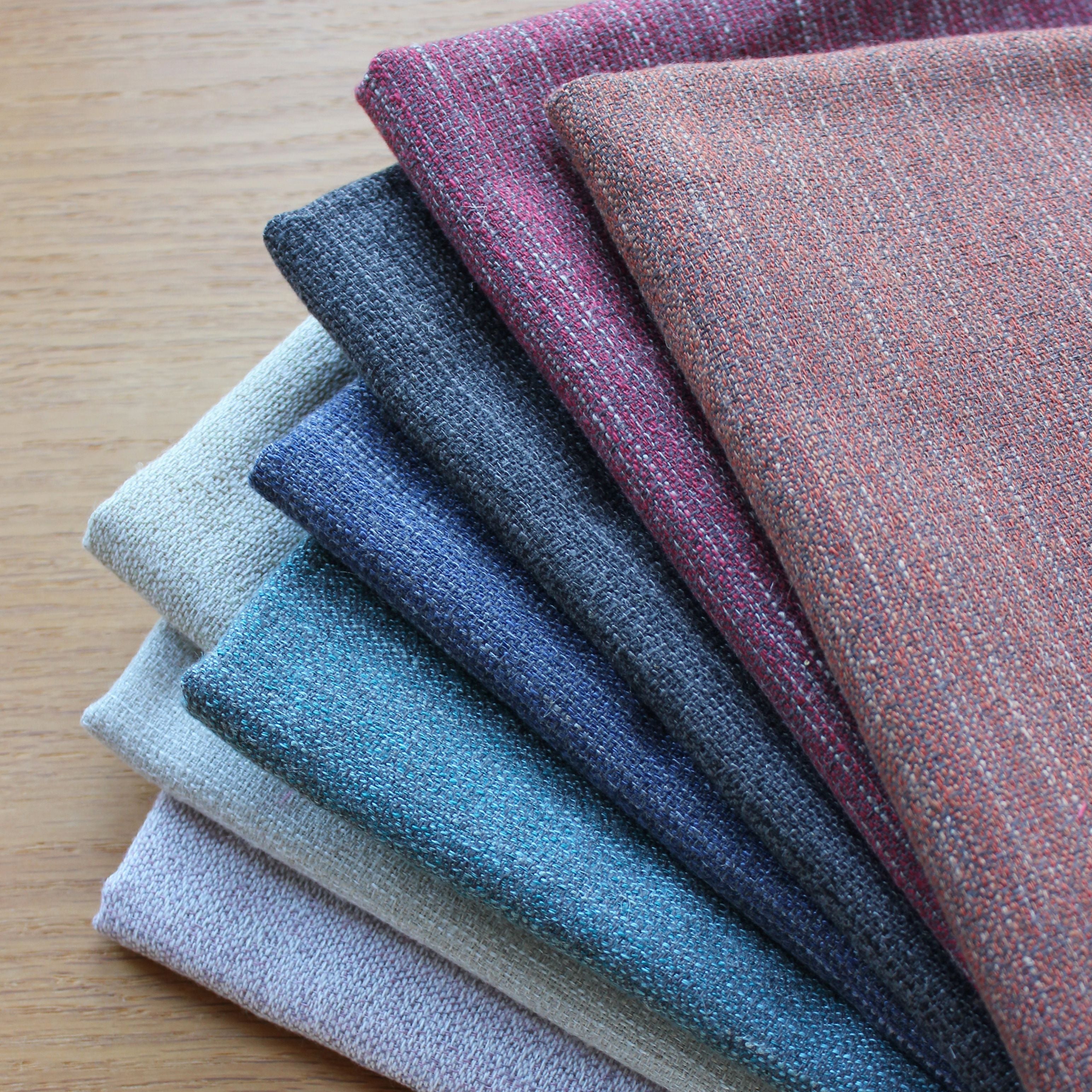 McAlister Textiles Hamleton Rustic Linen Blend Teal Plain Fabric Fabrics 