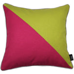 Load image into Gallery viewer, McAlister Textiles Panama Patchwork Lime Green + Fuchsia Pink Cushion Cushions and Covers Cover Only 43cm x 43cm 
