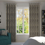 Load image into Gallery viewer, McAlister Textiles Meadow Soft Grey Floral FR Curtains Tailored Curtains 
