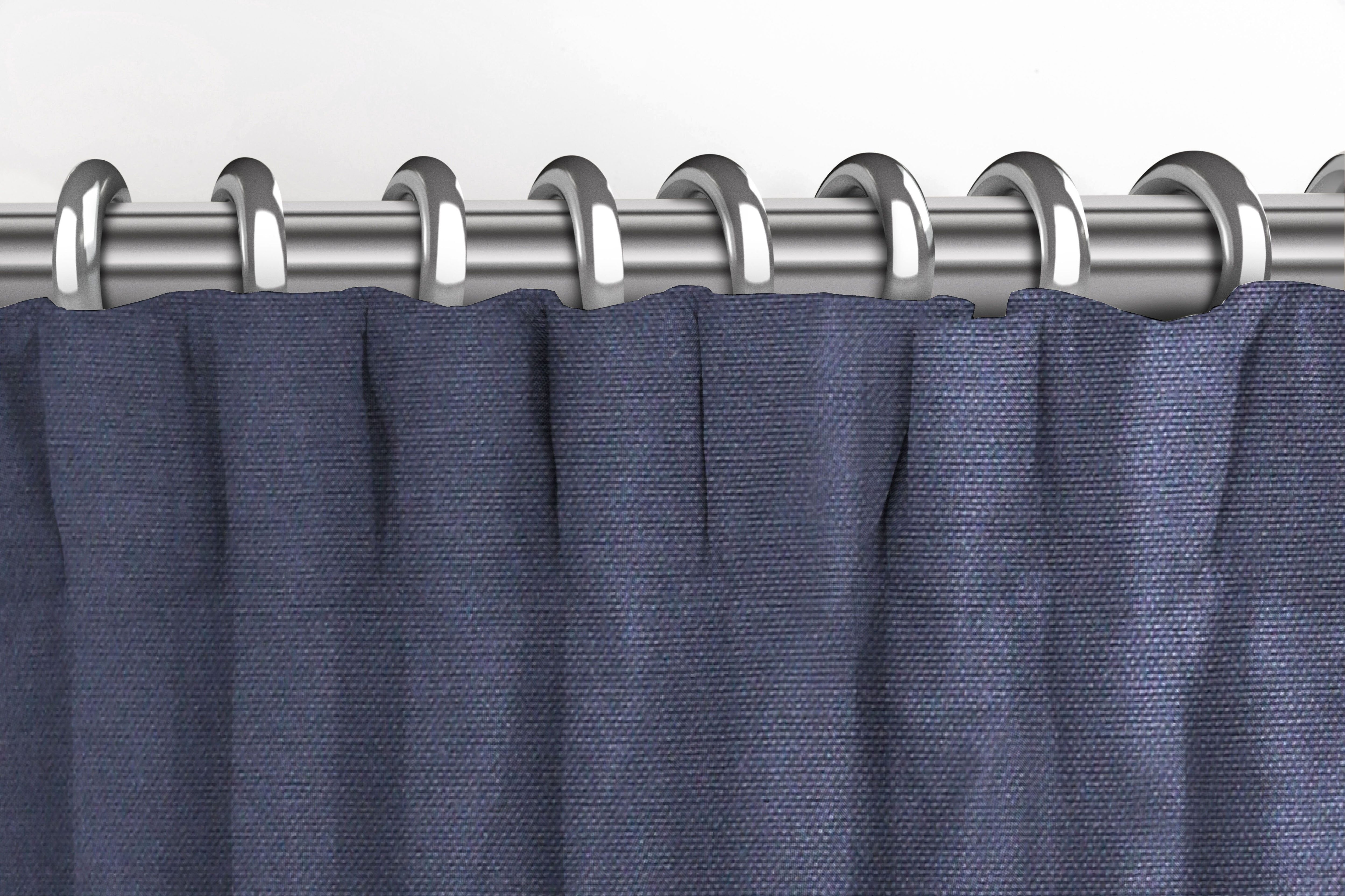 McAlister Textiles Panama Plain Denim Blue Curtains Tailored Curtains 