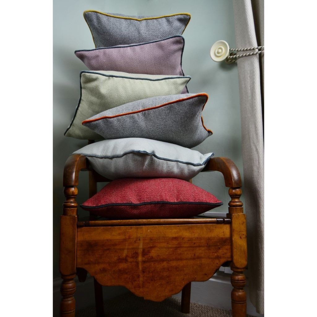 McAlister Textiles Herringbone Boutique Red + Grey Cushion Cushions and Covers 