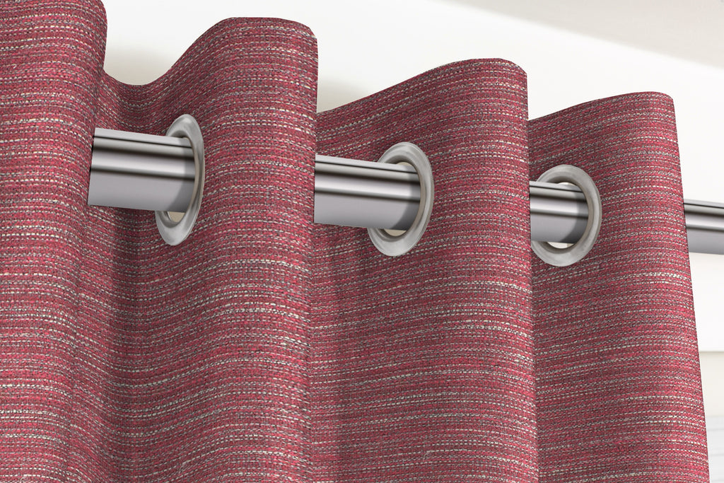 McAlister Textiles Hamleton Red Textured Plain Curtains Tailored Curtains 