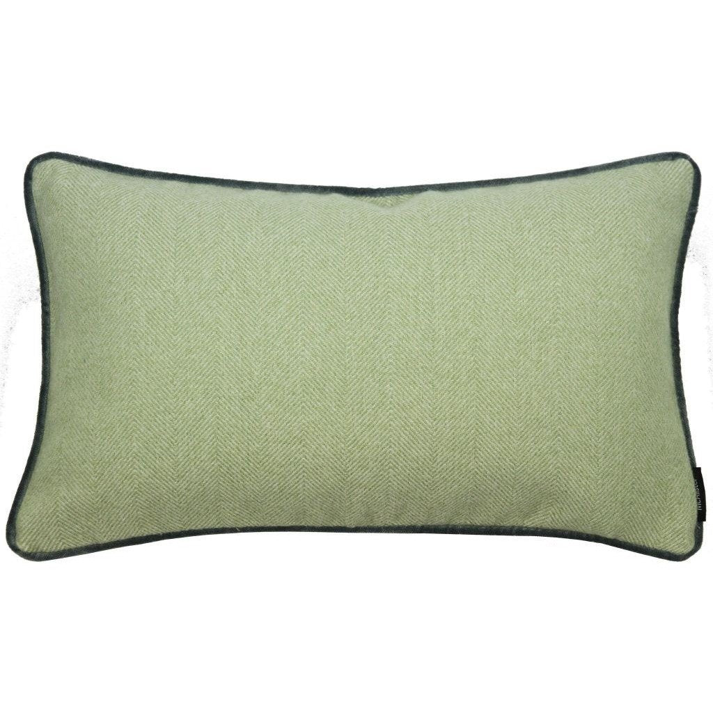McAlister Textiles Herringbone Boutique Green + Grey Cushion Cushions and Covers Cover Only 50cm x 30cm 