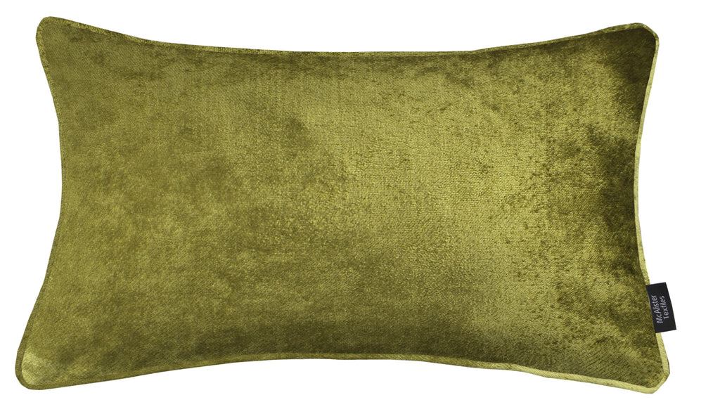 McAlister Textiles Lime Green Crushed Velvet Cushions Cushions and Covers Polyester Filler 60cm x 40cm 